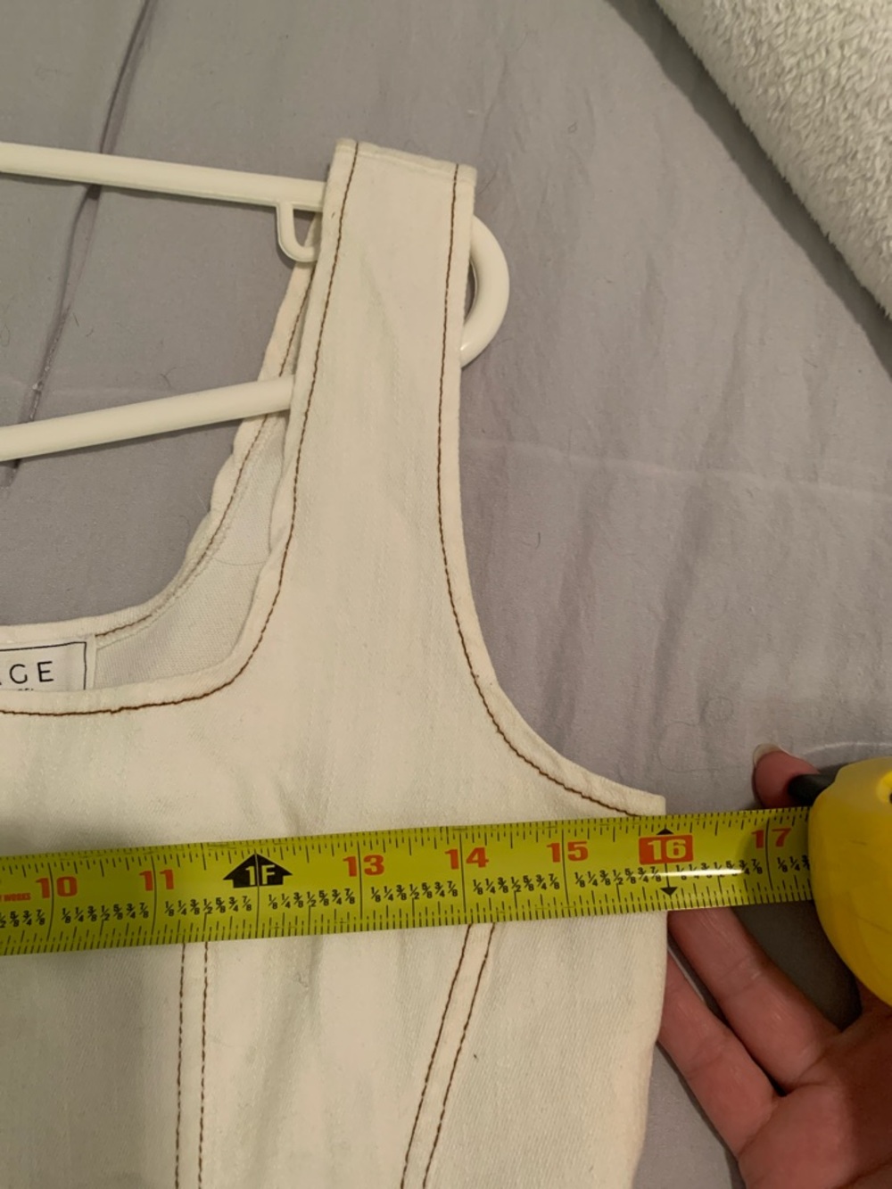 light denim Dress with Brown Contrast Stitching - Picture 7 of 12